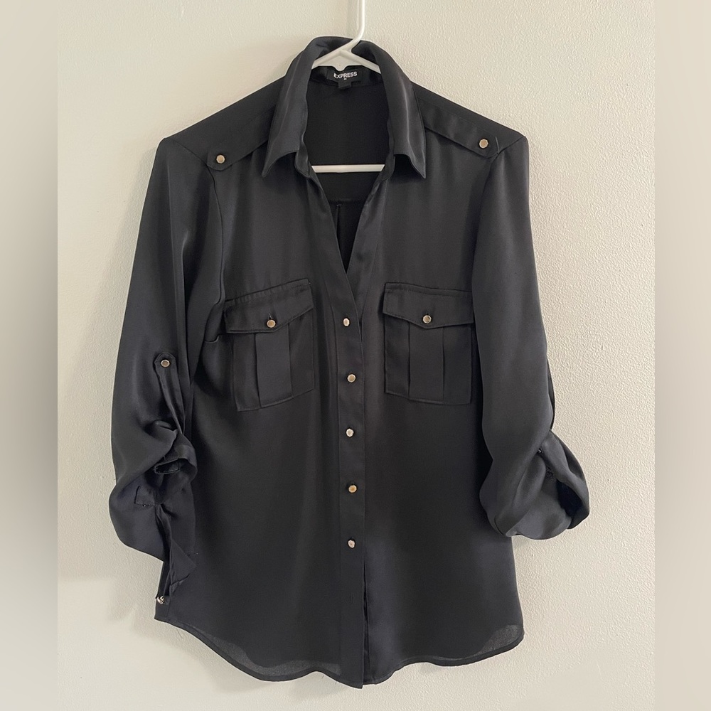 Express Long sleeve silk shirt